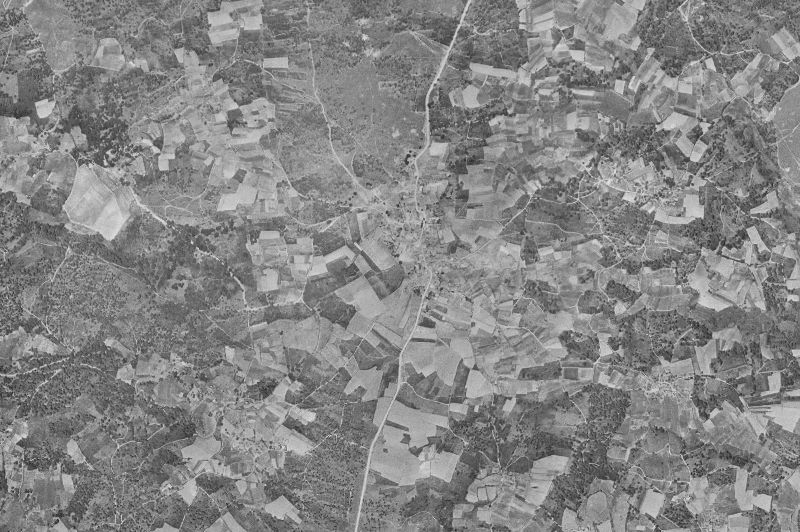 Ortofoto de 1956-1957 del núcleo de San Amaro