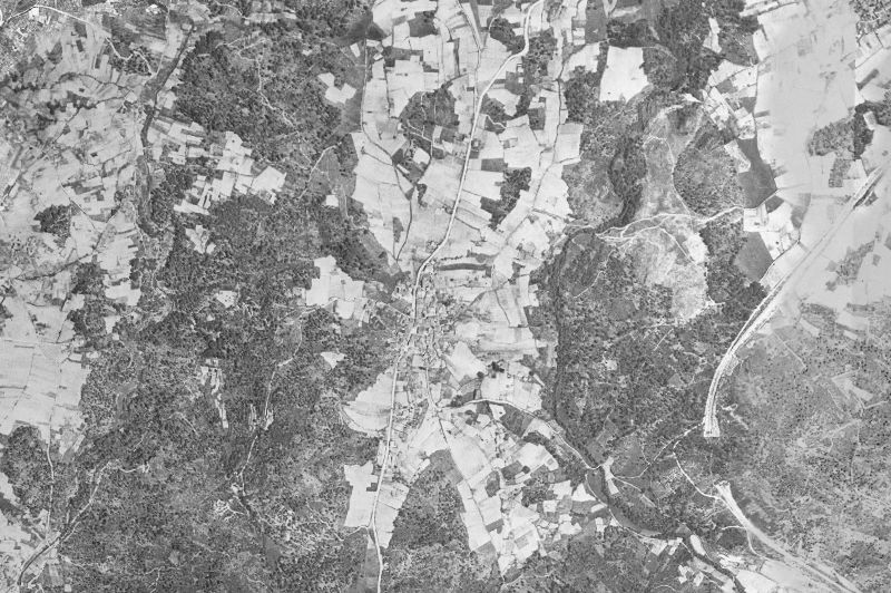 Ortofoto de 1956-1957 del núcleo de San Cibrao das Viñas