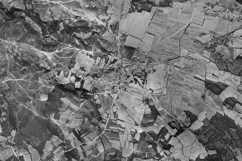 Ortofoto de 1956-1957 del núcleo de Sandiás
