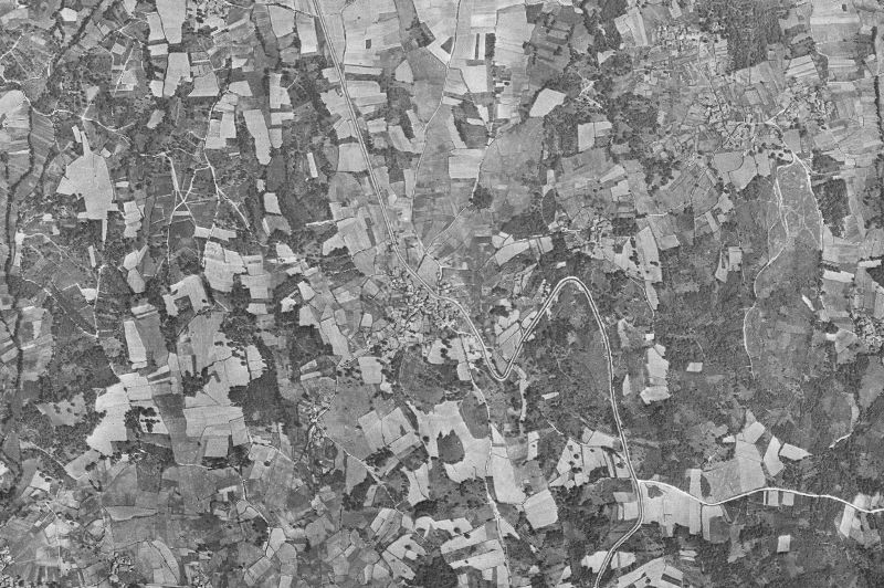 Ortofoto de 1956-1957 del núcleo de Taboadela