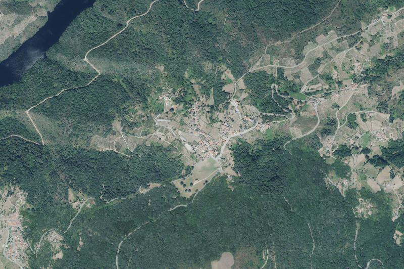 Ortofoto actual del núcleo de A Teixeira