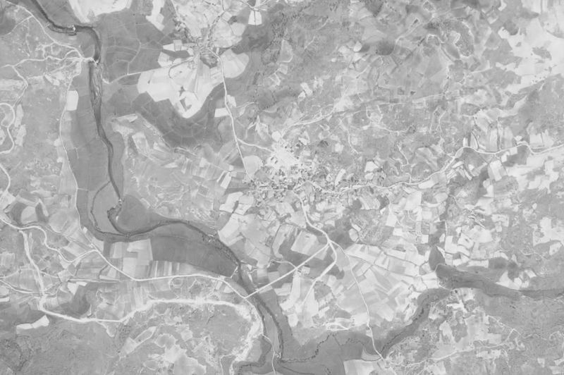 Ortofoto de 1956-1957 del núcleo de A Veiga