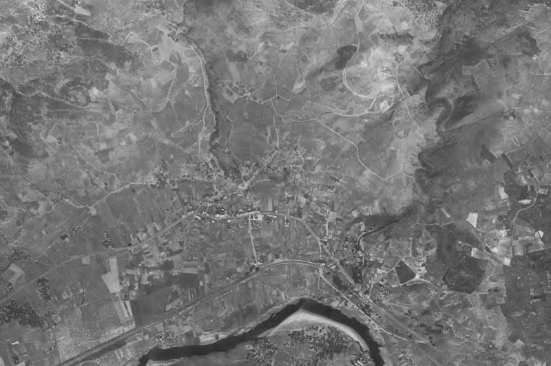 Ortofoto de 1956-1957 del núcleo de Vilamartín de Valdeorras