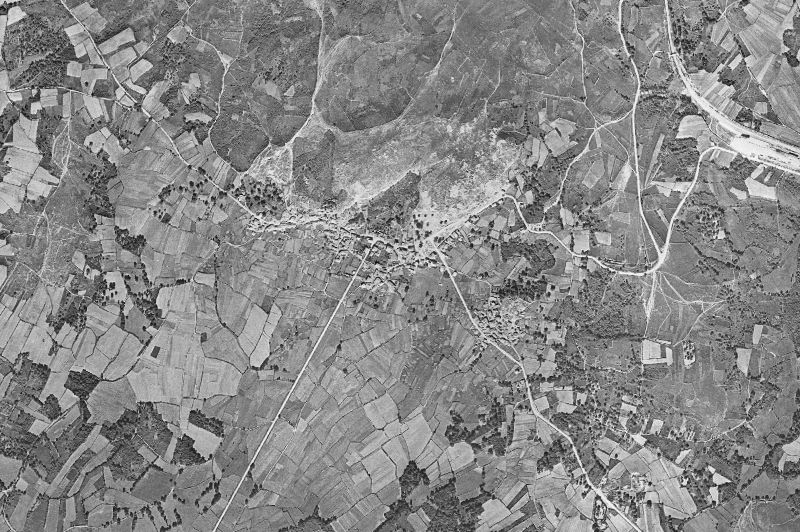 Ortofoto de 1956-1957 del núcleo de Vilar de Barrio
