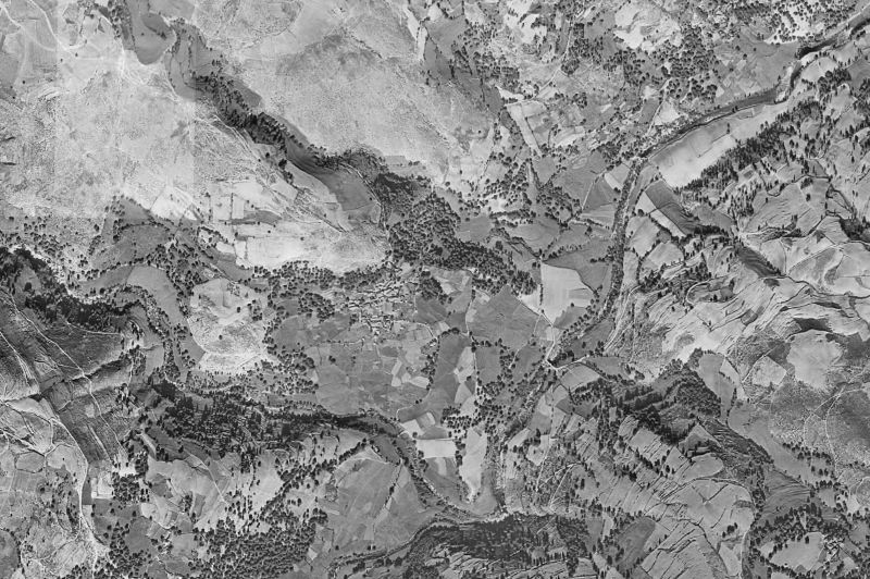 Ortofoto de 1956-1957 del núcleo de Vilariño de Conso