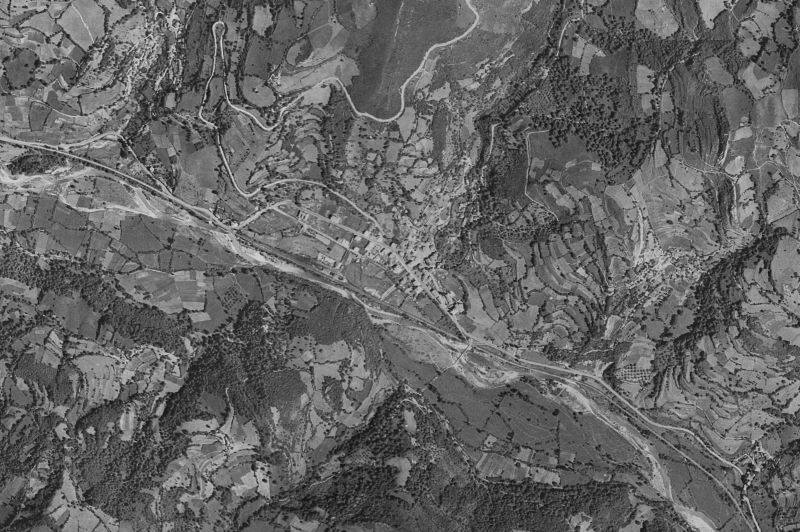Ortofoto de 1956-1957 del núcleo de Aller