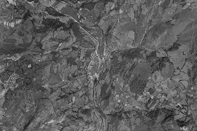 Ortofoto de 1956-1957 del núcleo de Belmonte de Miranda