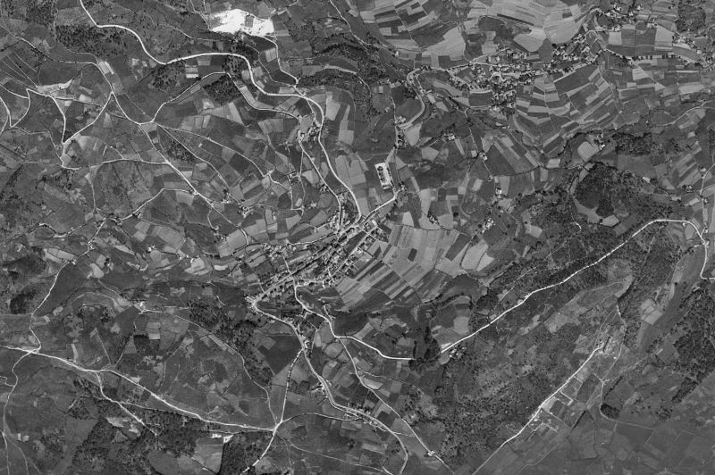 Ortofoto de 1956-1957 del núcleo de Boal