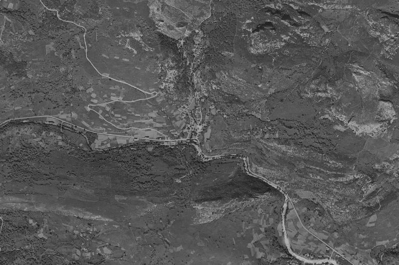 Ortofoto de 1956-1957 del núcleo de Cabrales