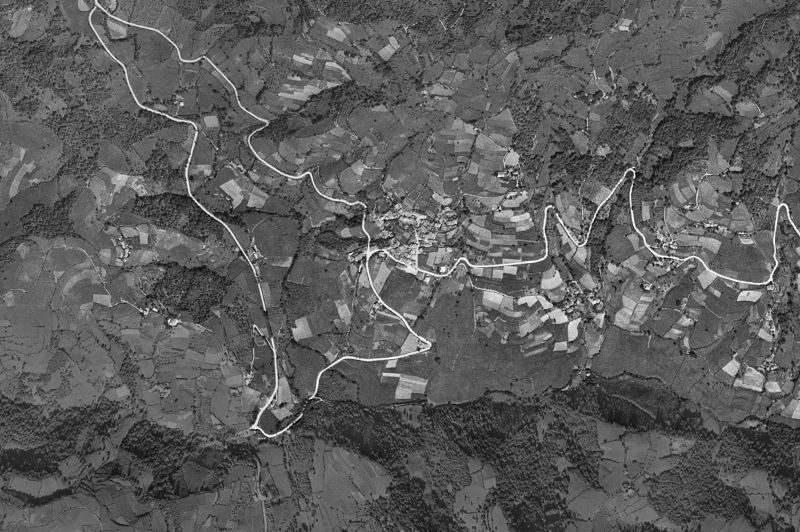 Ortofoto de 1956-1957 del núcleo de Cabranes