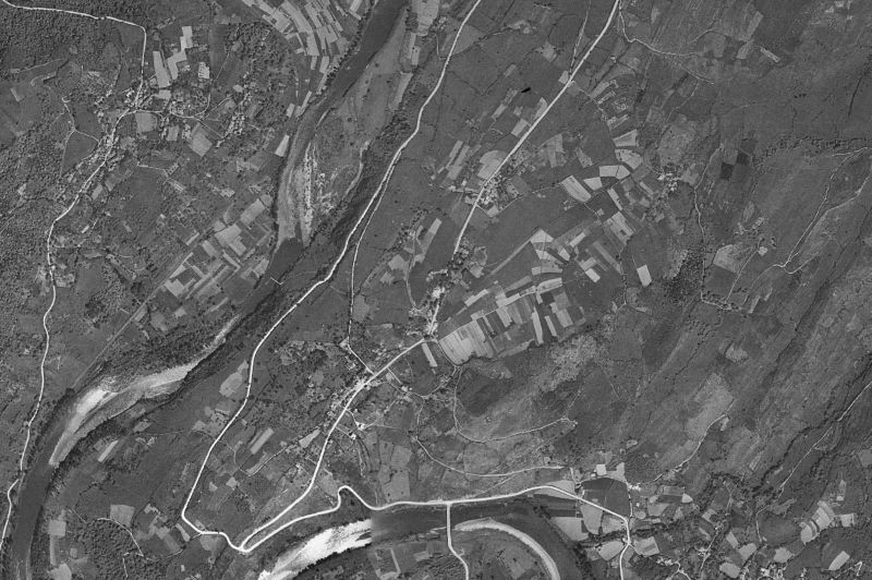 Ortofoto de 1956-1957 del núcleo de Candamo