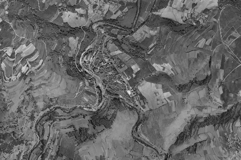 Ortofoto de 1956-1957 del núcleo de Cangas del Narcea