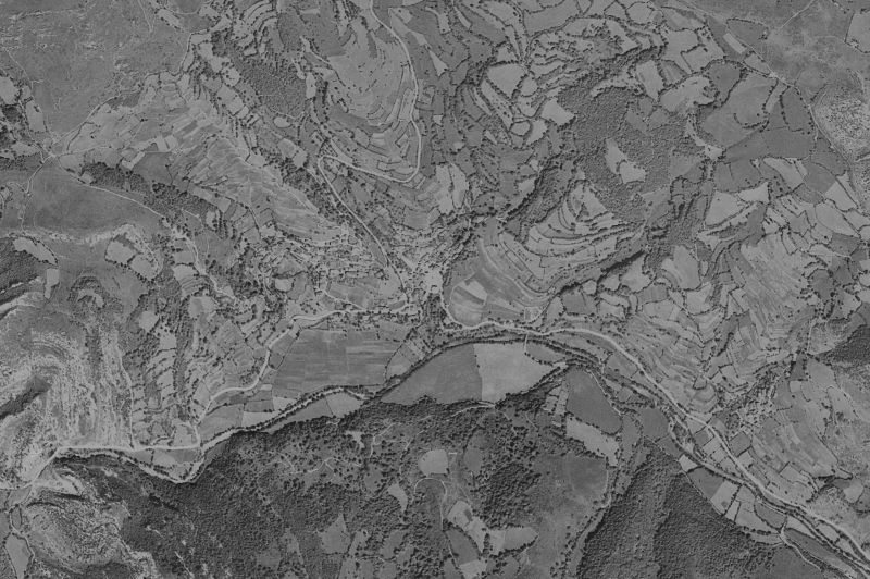 Ortofoto de 1956-1957 del núcleo de Caso
