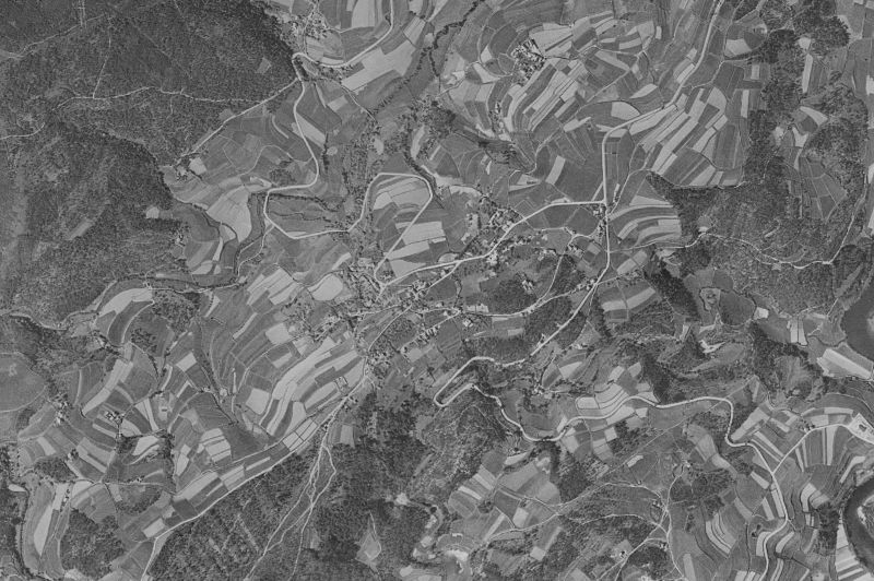 Ortofoto de 1956-1957 del núcleo de Coaña