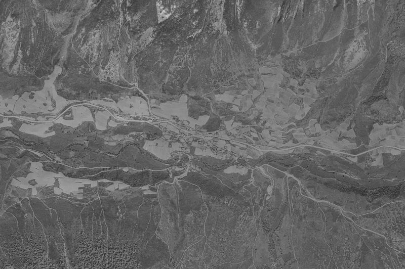 Ortofoto de 1956-1957 del núcleo de Degaña