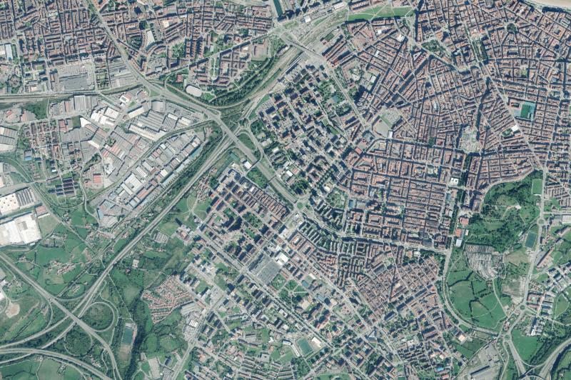 Ortofoto actual del núcleo de Gijón