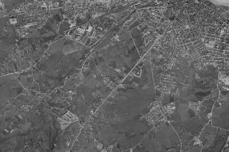 Ortofoto de 1956-1957 del núcleo de Gijón