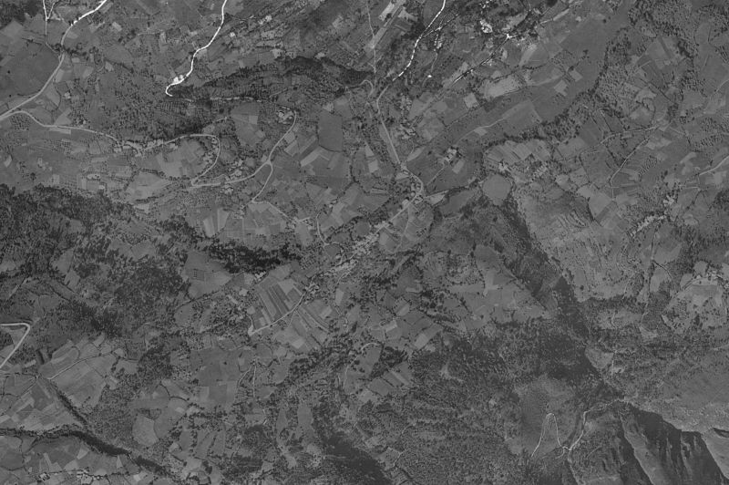 Ortofoto de 1956-1957 del núcleo de Illas