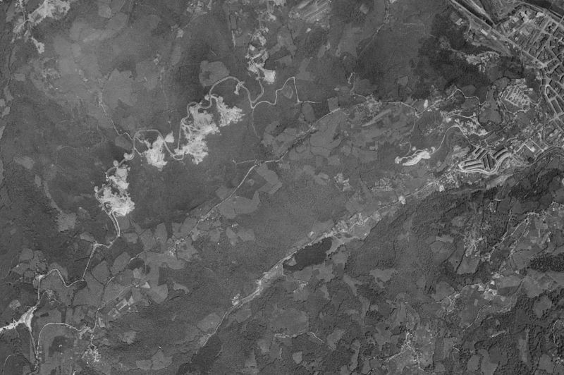 Ortofoto de 1956-1957 del núcleo de Langreo