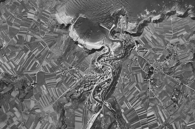 Ortofoto de 1956-1957 del núcleo de Valdés