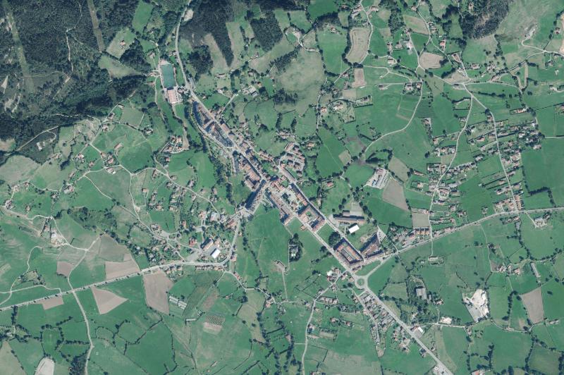 Ortofoto actual del núcleo de Llanera