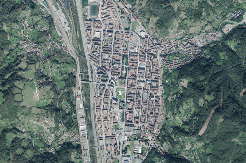 Ortofoto actual del núcleo de Mieres
