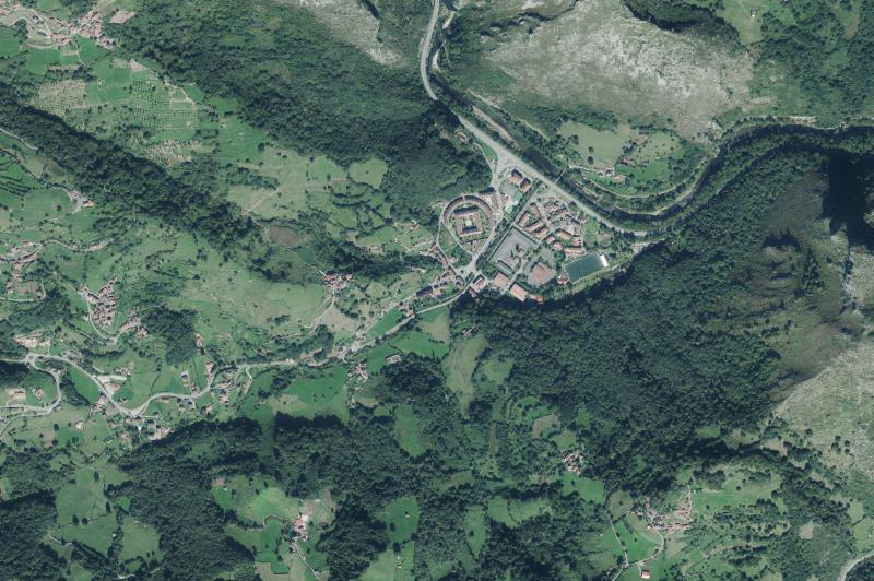 Ortofoto actual del núcleo de Morcín