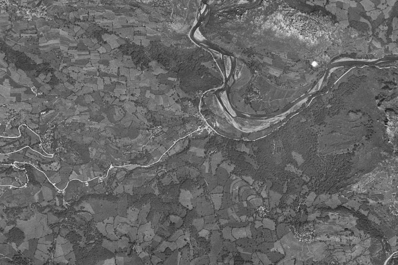 Ortofoto de 1956-1957 del núcleo de Morcín
