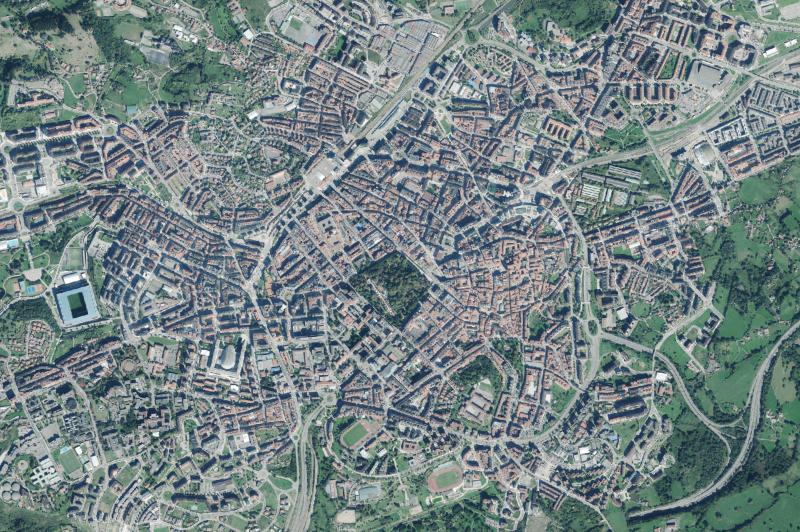 Ortofoto actual del núcleo de Oviedo