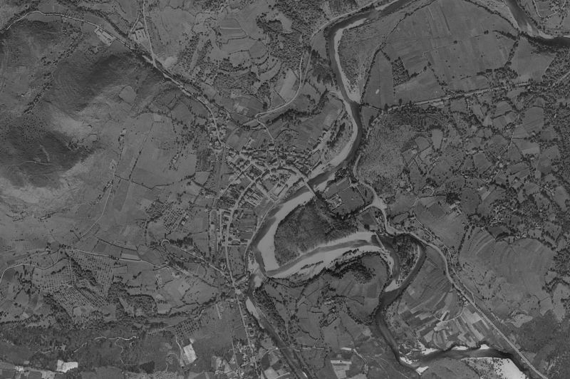 Ortofoto de 1956-1957 del núcleo de Parres