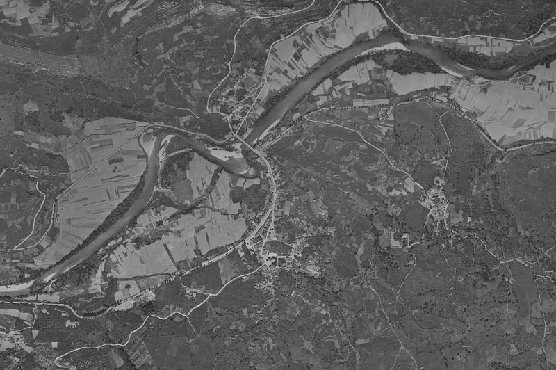 Ortofoto de 1956-1957 del núcleo de Peñamellera Baja