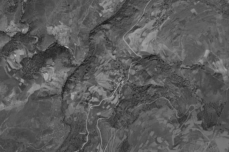Ortofoto de 1956-1957 del núcleo de Pesoz