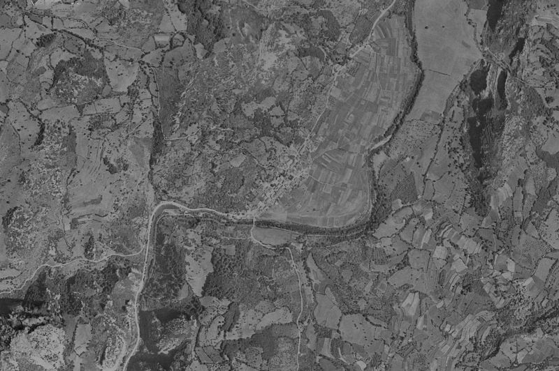 Ortofoto de 1956-1957 del núcleo de Proaza