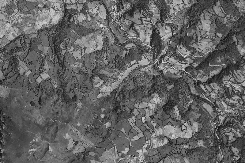 Ortofoto de 1956-1957 del núcleo de Quirós