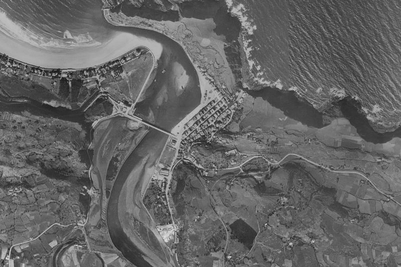 Ortofoto de 1956-1957 del núcleo de Ribadesella