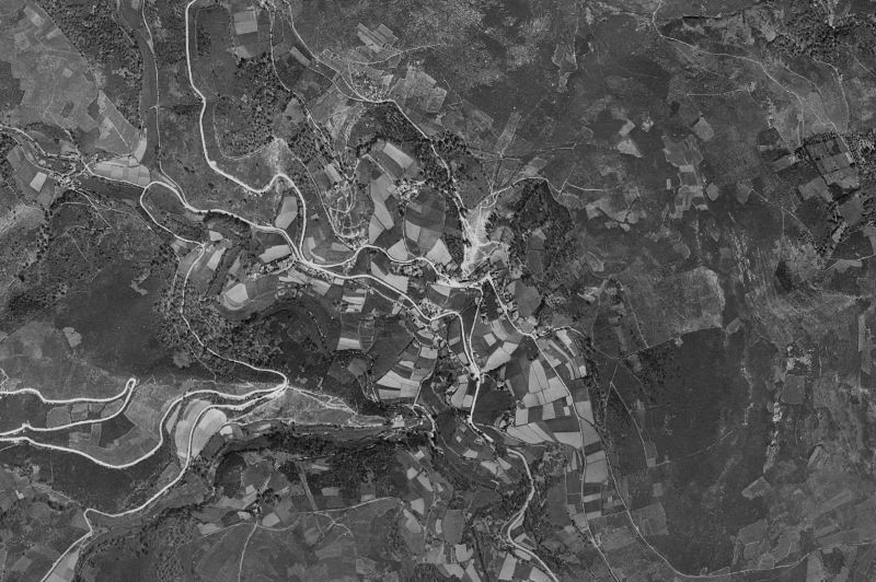 Ortofoto de 1956-1957 del núcleo de Santa Eulalia de Oscos