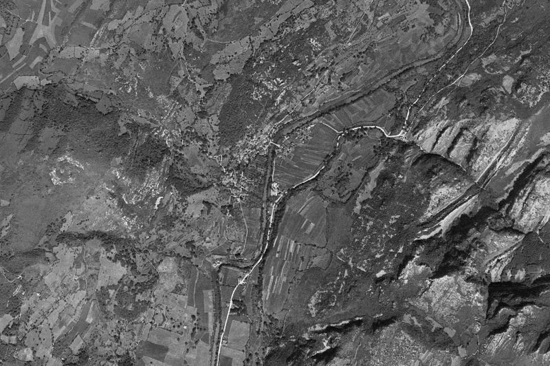 Ortofoto de 1956-1957 del núcleo de Santo Adriano