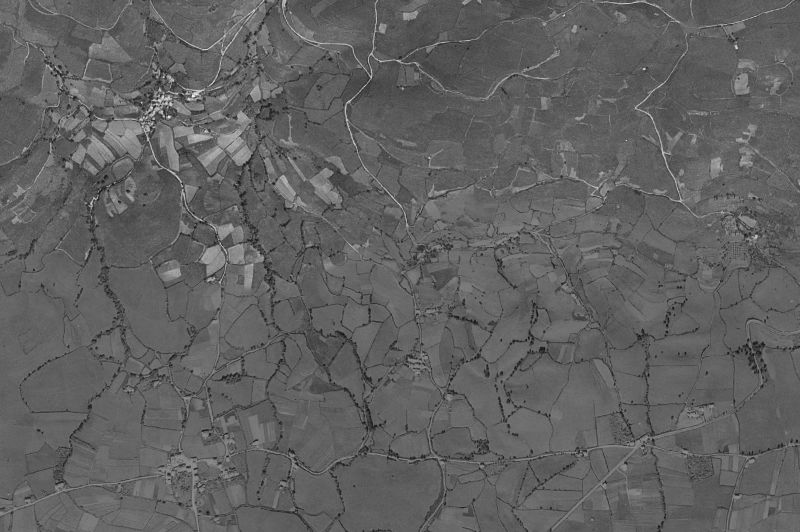 Ortofoto de 1956-1957 del núcleo de Sariego