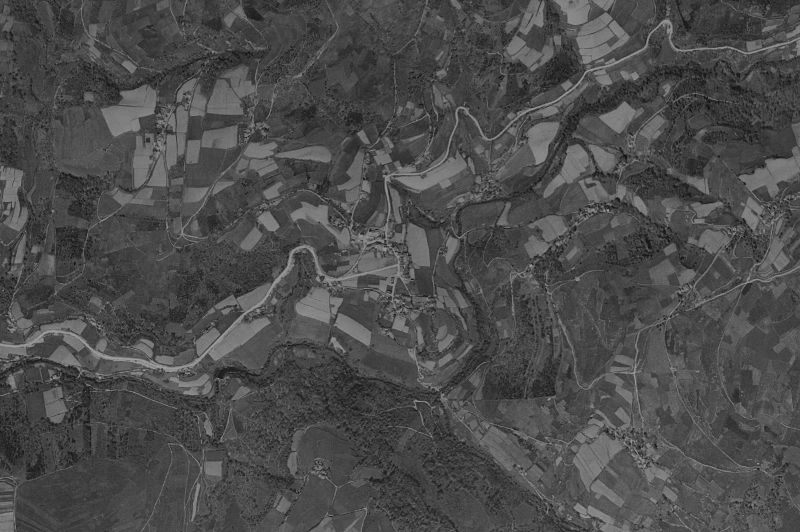 Ortofoto de 1956-1957 del núcleo de Taramundi