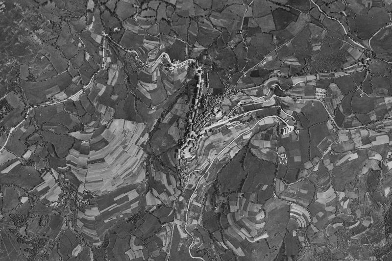 Ortofoto de 1956-1957 del núcleo de Tineo