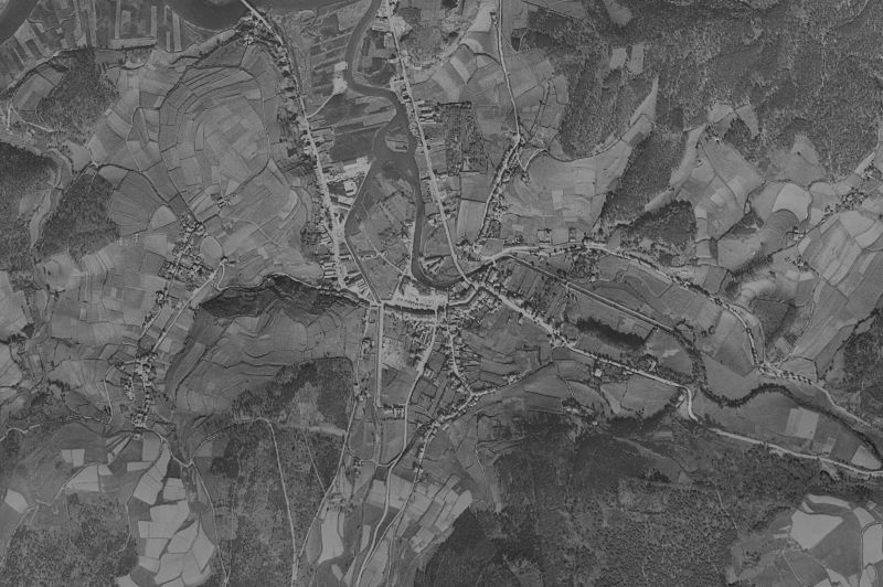 Ortofoto de 1956-1957 del núcleo de Vegadeo