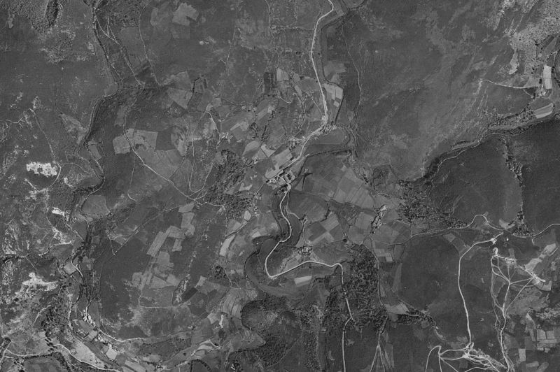 Ortofoto de 1956-1957 del núcleo de Villanueva de Oscos