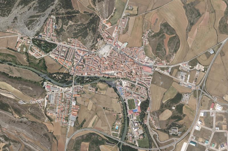 Ortofoto actual del núcleo de Aguilar de Campoo