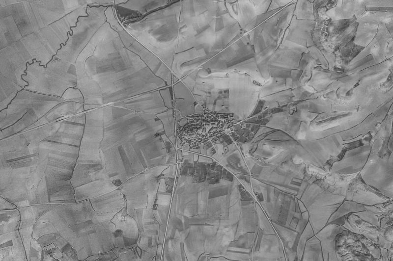Ortofoto de 1956-1957 del núcleo de Alba de Cerrato