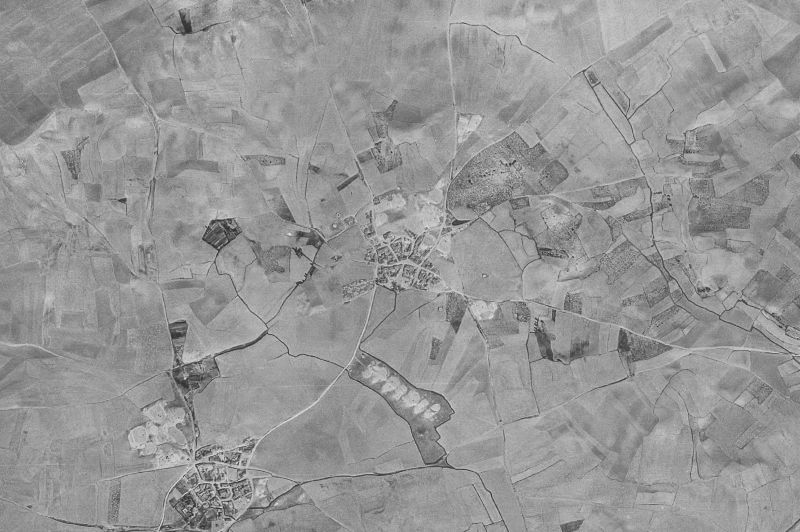 Ortofoto de 1956-1957 del núcleo de Amayuelas de Arriba