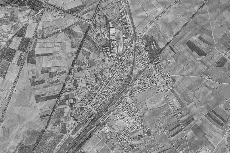 Ortofoto de 1956-1957 del núcleo de Venta de Baños