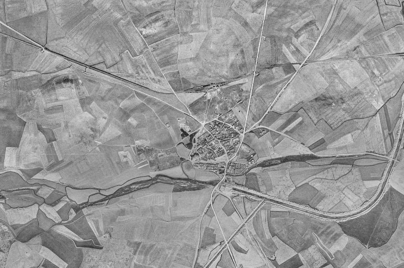 Ortofoto de 1956-1957 del núcleo de Baquerín de Campos