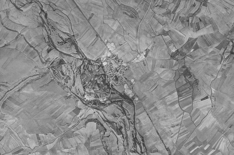 Ortofoto de 1956-1957 del núcleo de Bárcena de Campos