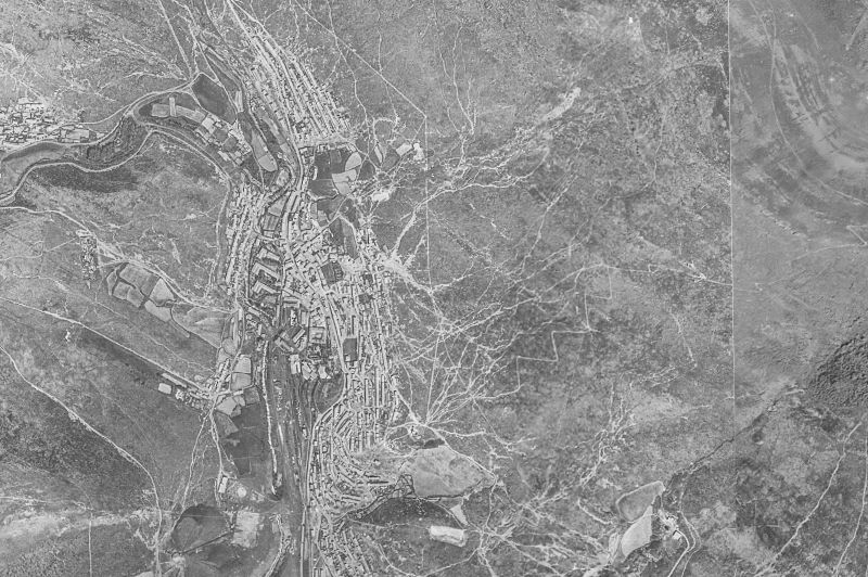 Ortofoto de 1956-1957 del núcleo de Barruelo de Santullán