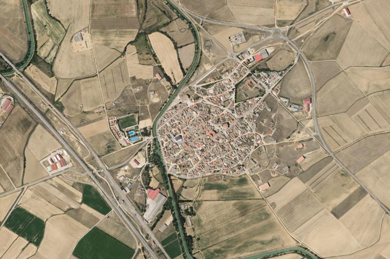 Ortofoto actual del núcleo de Becerril de Campos